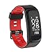 Produktbild IP68 Wasserdicht Fitness Tracker Activity Armband mit Herz Rate Monitor, Schrittzähler, Kalorien, Blutdruck, Blut Sauerstoff, Bluetooth 4.0 Smart Band für Android/iOS, iPhone 8, iPhone X, rot