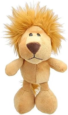 Durable Soft Squeak Dog Toys Furrybaby Sturdy Plush Chew Toy for Puppies (Lion)