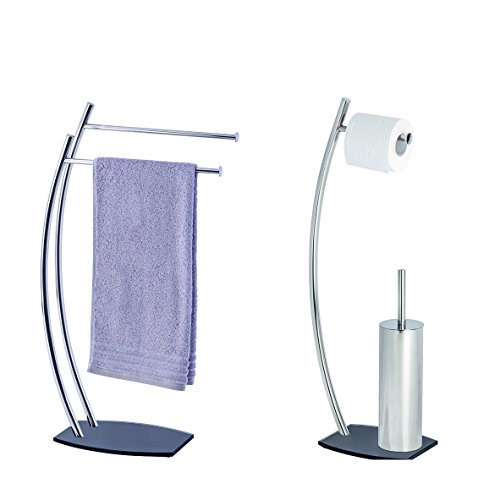 WENKO 21728100 Handtuchständer Seattle – Kleiderständer, Edelstahl rostfrei, 44 x 79 x 20 cm, Glänzend - 6