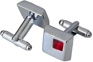 Virens Empourium Mens Square Silver With Rhinestone Cufflinks Business Wedding Party Special Occasions Virens Empourium