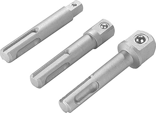 3 tlg. Adapter Set SDS Plus auf Vierkant 1/4" 3/8" und 1/2" Adaptern