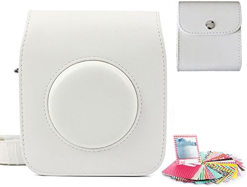 Fcheki 3 in 1 Camera Accessory Bundles Set for Fujifilm Instax Square SQ10 Hybrid Instant Camera (Camera Case/Photo Case/Film Stickers)White