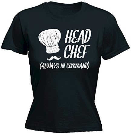 Women's Head Chef Always in Command White HAT Design - Fitted T-Shirt