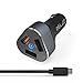 Price comparison product image Elzo Quick Charge 3.0 42W USB Car Charger Fast Charger 3 Ports (One Quick Charge 3.0 Port and 2 Smart Ports) With A 3.3ft Rapid Quick Charge Micro USB Cable For Samsung Galaxy/Note, LG Flex2/V10/G4, Nexus 6, Motorola Droid/X (Black&Leaden, 3 Ports)
