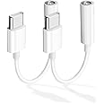 USB C to 3.5mm Headphone Adapter [2Pack] USB C to 3.5mm Headphone Audio Jack Dongle Earphone Accessories Compatible with Samsung Galaxy S22/Note20/Huawei Mate 40/P30/Pixel 4/3/2/XL/One Plus/Xiao mi