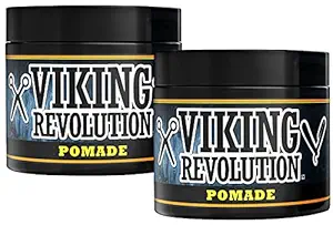 BEST DEAL Pomade for Men 4oz - Firm Strong Hold & High Shine for Classic Styling - Water Based & Easy to Wash Out by Viking Revolution (2 Pack)
