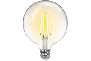 Aigostar Ampoule Connectee Alexa Vintage à Filament. E27 G125 6W Smart Bulb, 850LM, Blanc chaud Dimmable 2700K -6500K. Compatible Alexa et Google Home. Aucun HUB requis, WiFi 2,4 GHz, 1 Unité