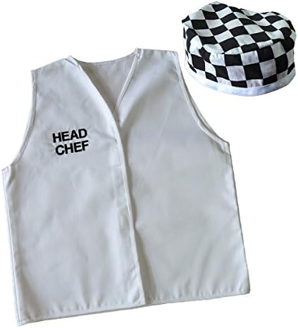 Kids Chef Costume Whites Hat Boys Girls Fancy Dress Outfit Halloween Book Day
