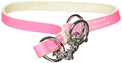 Dean-Tyler-Leather-Martingale-Dog-Choke-Collar-with-Chrome-Plated-Steel-Chain-32-Inch-by-34-Inch-Fits-Neck-30-Inch-to-32-Inch-Pink