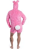 Hasenkostüm mit kurzen Beinen und Riesen-Puschel in Pink Junggesellenabschied - 