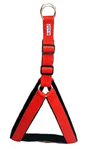 Petshop7 Nylon Padded Red Dog Harness Red 1.25 Inch - Red (Chest Size : 30-35 Inch)