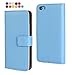 Price comparison product image MobileConnect4U® Luxury Genuine Real Leather Flip Case Wallet,Stand For iPhone 5,5s with Screen Protector (5/5S, Blue)