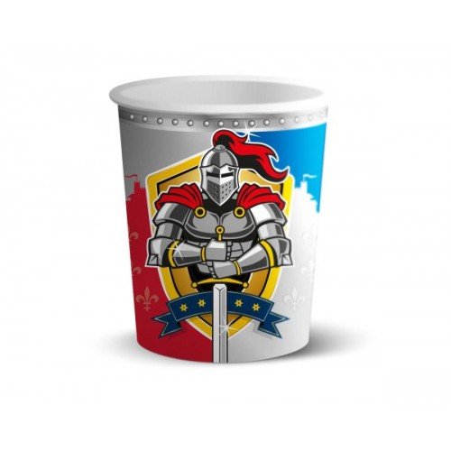 8 Pappbecher mit Ritter