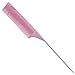 xnicx 608 Pink Tail Comb Pin Tail Comb Up to 180? Heat Resistant Rattail Comb Parting Comb with Non-skid Paddle Anti static Parting Comb Pintail Comb
