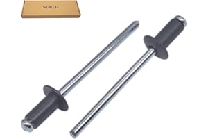 SKIR'CO Paquete de 500 remaches ciegos pintados de 4,0 x 8 mm, cabeza de cúpula, DIN 7337, remache de aluminio, remaches pop (500, gris antracita RAL 7016)