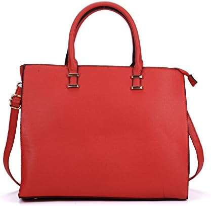 SALLY YOUNG Fashion Women Simple Elegant Square Women Tote Handbag with Shoulder Strap (red)