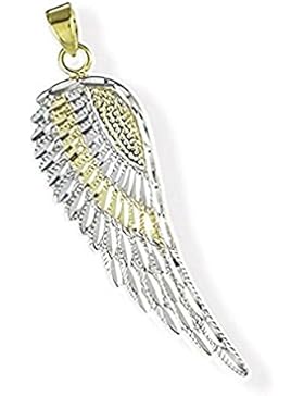 Anhänger Engelsflügel mit Herz Schutzengel 925 Silber - bicolor von Haus der Herzen®