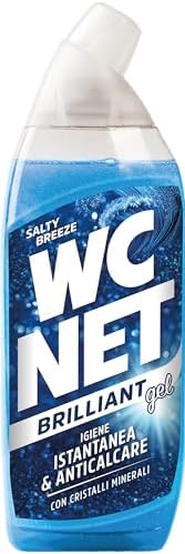 Wc Net - Brilliant Gel Salty Breeze, Detergente Liquido per Wc, Formula Brillante con Cristalli Minerali, Igiene Profonda, Azione Anticalcare, Profumo Fresco, 700 ml