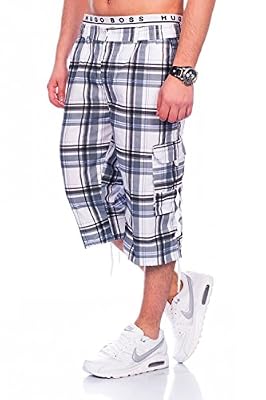 ArizonaShopping - Shorts Hommes Bermuda plaid étirer ID1465, Farben:Vert;Größe-Shorts:M