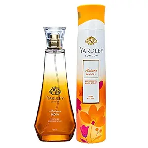 Yardley London Autumn Bloom Daily Wear Perfume for Women, 100ml + Yardley London Autumn Bloom Refreshing Deo for Women, 150ml