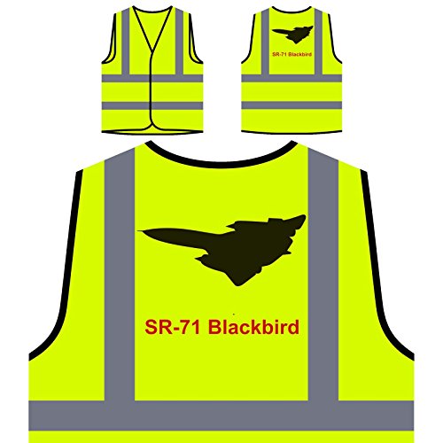 Sr-71_blackbird Fire Jet PLANE Pilot Jet Vintage Personalisierte High Visibility Gelbe Sicherheitsjacke Weste c659v