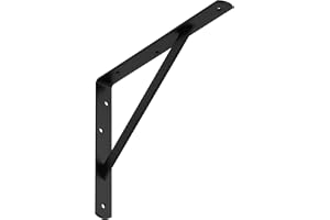SOTECH Hyllkonsol (300 x 225 x 30 mm, svart, pulverlackerad) Kraftigt konsol med tvärgående stöttor för stabilisering