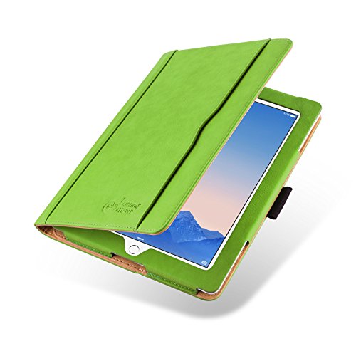 iPad 4 Hülle - JAMMYLIZARD Ledertasche Smart Cover mit Standfunktion (mit Retina) für iPad 4. 3 & 2, GRÜN & HONIG