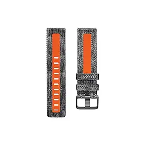 Fitbit FB171WBGYTAS Versa 2 Woven Band, Charcoal/Orange (Small) (Charcoal/Orange)