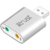 Iitrust USB Externe Soundkarte Aluminum Stereo Sound Adapter für Windows 98 / Se / ME / 2000 / XP / Server 2003 / Vista, Linux / MacOS 10 - Silber
