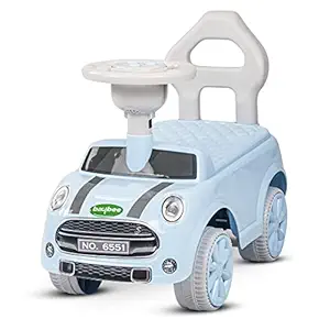 Baybee Cooper Ride on Baby Car for Kids, Baby Ride on Kids Car with Music & Horn Button, Baby Push Ride On Car| Ride on Toys Kids Baby Car | Car for Kids to Drive 12 to 24 Months Boy Girl (Light Blue)