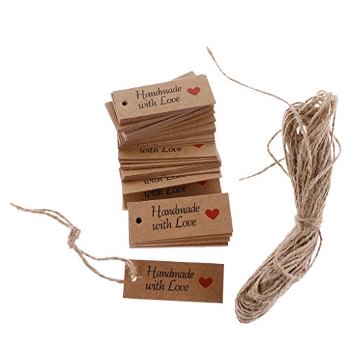 MagiDeal 100pcs Etiquetas de Papel de Kraft Hecho A Mano de Boda Etiquetas de Regalo de Preico Impreso con Coraz n con Cuerda reviews MagiDeal 100pcs Etiquetas de Papel de Kraft Hecho A Mano de Boda Etiquetas de Regalo de Preico Impreso con Coraz n con Cuerda