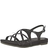 Verschluss: Schnalle Tamaris 1-1-28106-22 Damen Riemchensandale,Sandale,Sandalette,Sommerschuh,bequem,flach,Touch-IT,Black PATENT,38 EU