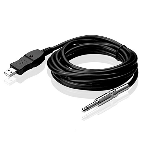 Sienoc Cable de instrumento para guitarra o bajo a USB Link Cable Adap