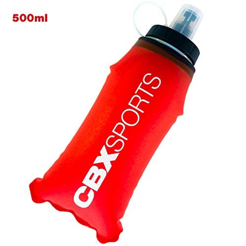 Botella de Agua Deportiva de CBX Sports | Soft Flask para Correr, Running, Senderismo, Escalada | Accesorio Estanco con Válvula para 500ml de Líquido | Blanda, Ligera y Fácil de Llenar y Agarrar