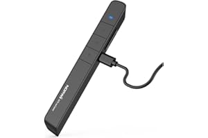【Wiederaufladbar】NORWII N75RBK Wireless Presenter Wiederaufladbar mit 100m Steuerentfernung, Hyperlink USB Powerpoint Remote-Präsentations-Clicker Laserpointer Wiederaufladbar 2,4 GHz (Schwarz)