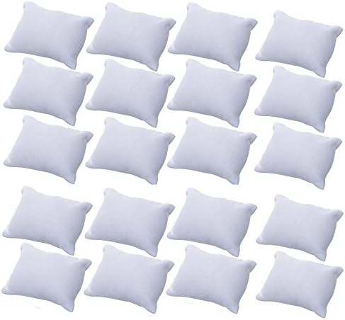 Lenhar 20-pieces Velvet Small Bracelet /Watch Pillow Jewelry Displays (White)
