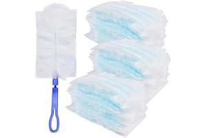 WFFEILA Duster Kit, 30 Pièces Recharges Plumeau, Duster Recharges, Plumeau Poussière, Kit de Plumeau Jetable, Plumeau Attrape-Poussière, Plumeau Electrostatique, pour Entretien Maison Le Bureau