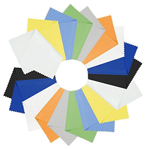 Preisvergleich Produktbild Lucklystar®18X Reinigungstücher Mikrofasertücher Ideal für alle Displays Geeignet und Anderen Empfindlichen Oberflächen15*15CM(Zufällige Farbe)