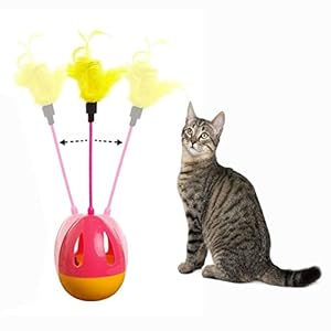 OFKPO Juguete Interactivo para Gato – Interactivo Gato Juguetes bastoncillos con Plumas
