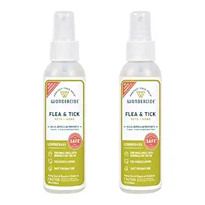 Wondercide Natural Flea, Tick and Mosquito Spray for Dogs, Cats, and Home ? Flea and Tick Killer, Prevention, Treatment ? 4 oz Lemongrass 2-Pack