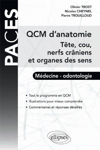 Book's Cover ofQCM dAnatomie Tte Cou Nerfs Craniens Organes des Sens Odontologie