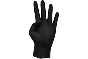 Bayeco - Nitril engångshandskar - svart - Ambidextrous - Strukturerade fingrar för bättre grepp - Rullad kantfinish - 20-pack