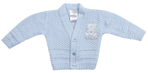 BABYTOWN Babies Boys Cardigan Teddybear Embroidered Knitted Button Up NB-6 M