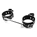 Produktbild Addfect Bondage Set Hand und Fesseln Oberschenkel Schwarz Leder mit Edelstahl Rohr Einstellbare Fetish Sexspielzeug Fetish Für Pärchen