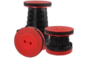 Rshuhx Taburete Plegable portátil Plegable para Adultos,Taburete Ligero retráctil Adecuado para Caminatas al Aire Libre Taburete de Camping de Pesca Carga máxima 460lbs/210 kg (Rojizo)