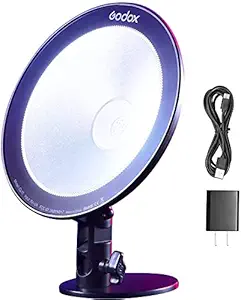 Godox CL10 Multicolor LED Light, 10W LED Webcasting Ambient Light, Built-in RGB and HSI Color Function, 39 Special Effects, Support IR Remote/APP, with Excellent Cooling Design