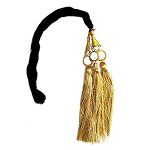 Rapidsflow Hair Parandi For Kids/Hair Punjabi Paranda For Kids Girls/Hair Paranda Choti For Kids Length 20inch (Golden)