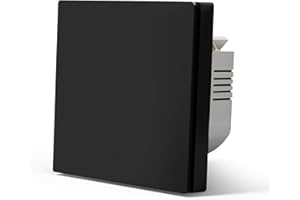 MVAVA Interruptor de luz Wlan, Interruptor de pared inteligente Alexa y Google Home Funciona con Tuya, Interruptor de luz empotrado de 86mm, interruptor de luz de pared 1 compartimento 1 vía Negro
