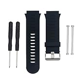 KEESIN Silikon Handgelenk Band Verstellbar Sport Outdoor Armbanduhr Band Ersatz Armband für Garmin Forerunner 920 X T mit Original Schraube und Zerlegen Werkzeug, Schwarz