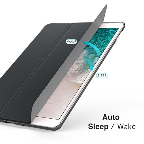 MoKo Hülle für iPad Pro 10.5 Zoll 2017 – PU Leder Tasche Schutzhülle Schale Smart Case mit Translucent Rücken Deckel, mit Auto Schlaf / Wach Funktion und Stanfunktion für Apple iPad Pro 10.5 Tablet, Space Grau - 4